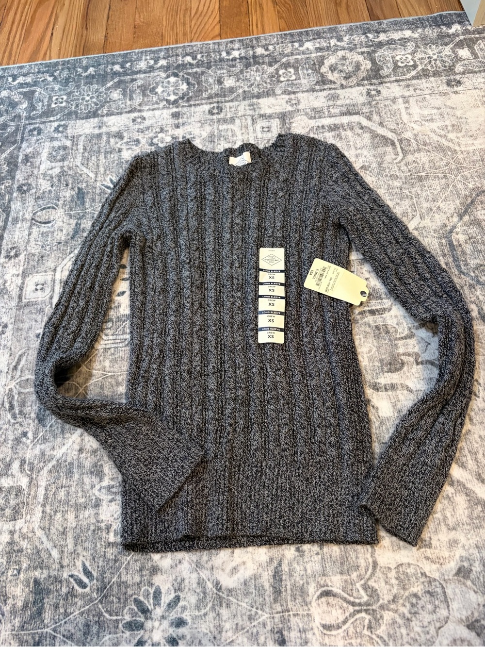 St. John's Bay Women's Gray Cable Crewneck Sweater
